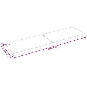 Massivholz Tischplatte 200x60 Baumkante