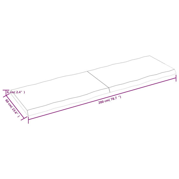 Massivholz Tischplatte 200x60 Baumkante