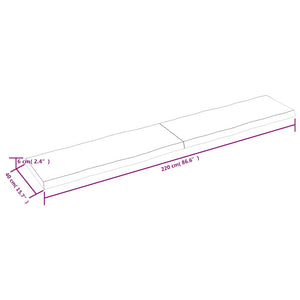 Massivholz Tischplatte 220 cm mit Baumkante