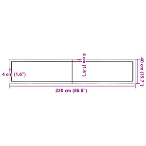 Massivholz Tischplatte 220 cm mit Baumkante