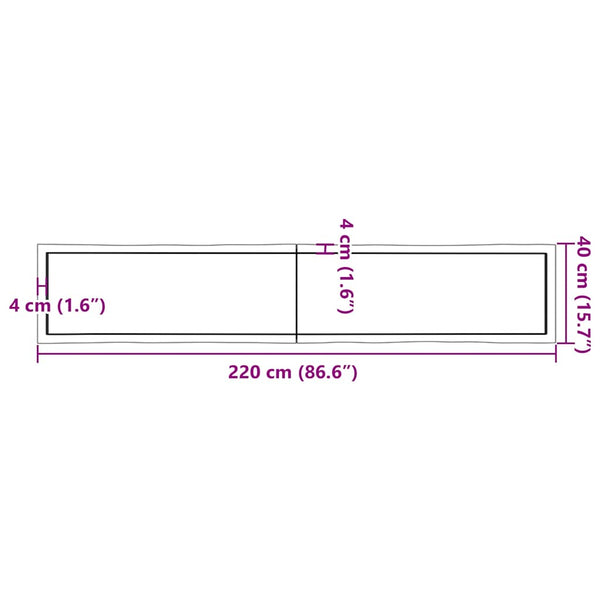 Massivholz Tischplatte 220 cm mit Baumkante