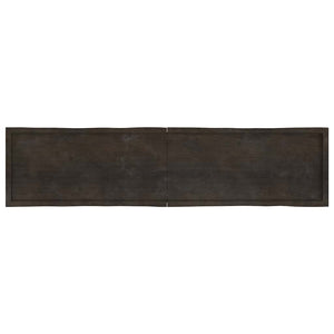 Massivholz Tischplatte 220x50 cm Baumkante