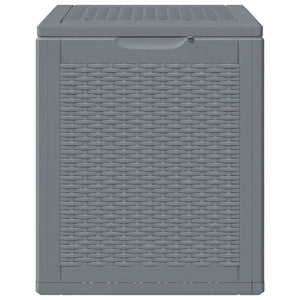 vidaXL Garden Storage Box Grey PP Rattan 90 L