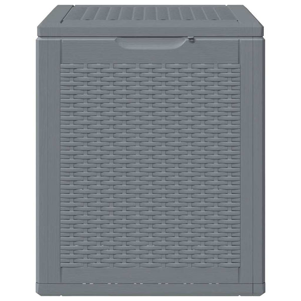 vidaXL Garden Storage Box Grey PP Rattan 90 L