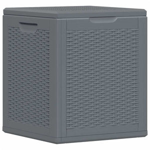 vidaXL Garden Storage Box Grey PP Rattan 90 L