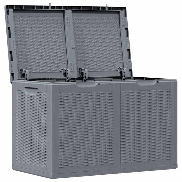 Gartenbox Grau Rattan Optik 180 L
