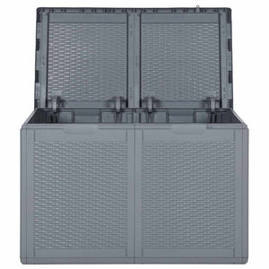 Gartenbox Grau Rattan Optik 180 L