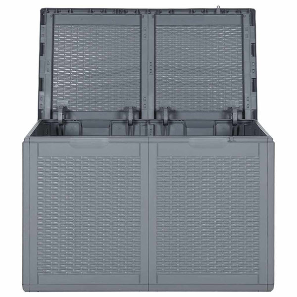 Gartenbox Grau Rattan Optik 180 L