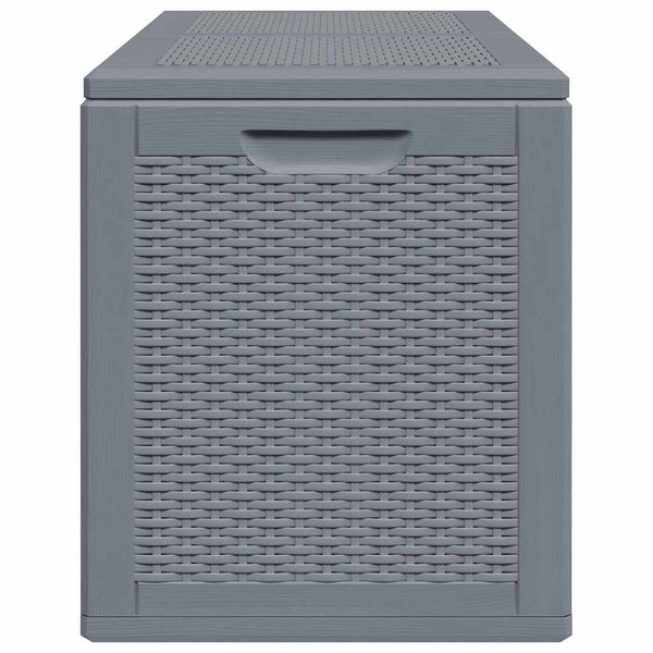 Gartenbox Grau Rattan Optik 180 L