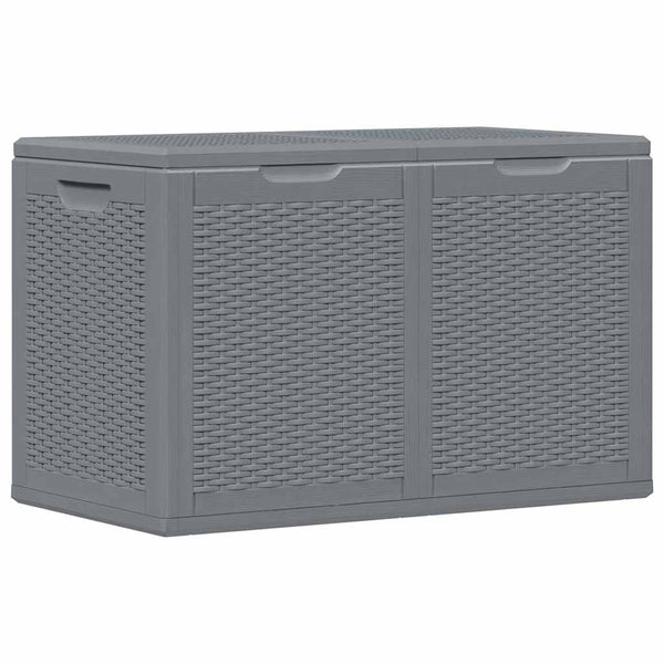 Gartenbox Grau Rattan Optik 180 L