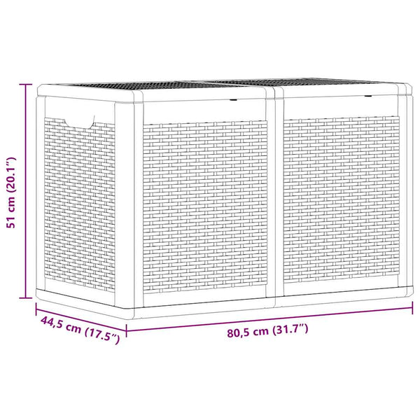 Gartenbox Grau Rattan Optik 180 L
