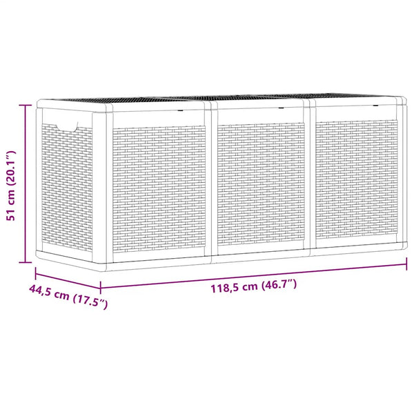 Gartenbox Grau Rattan 270 L
