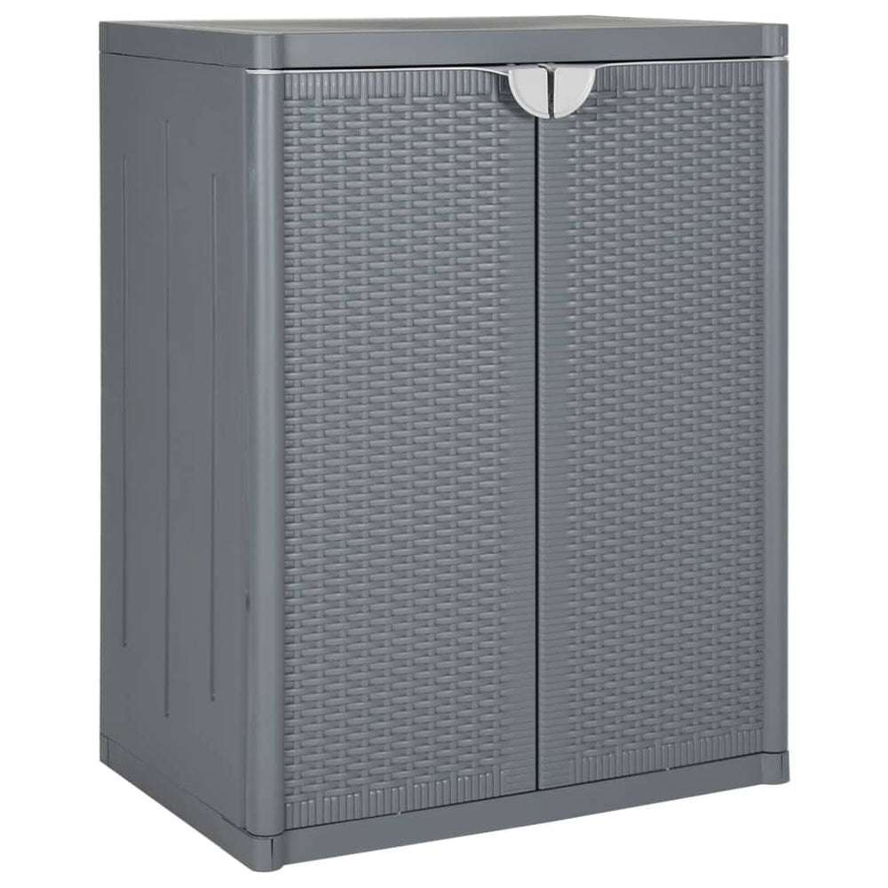 Gartenschrank Grau Rattan-Optik 65x45x88 cm