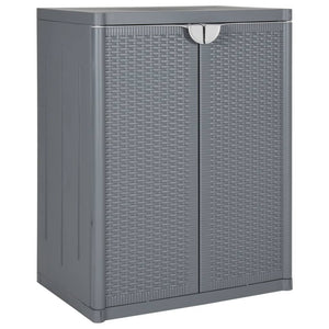 Gartenschrank Grau Rattan-Optik 65x45x88 cm