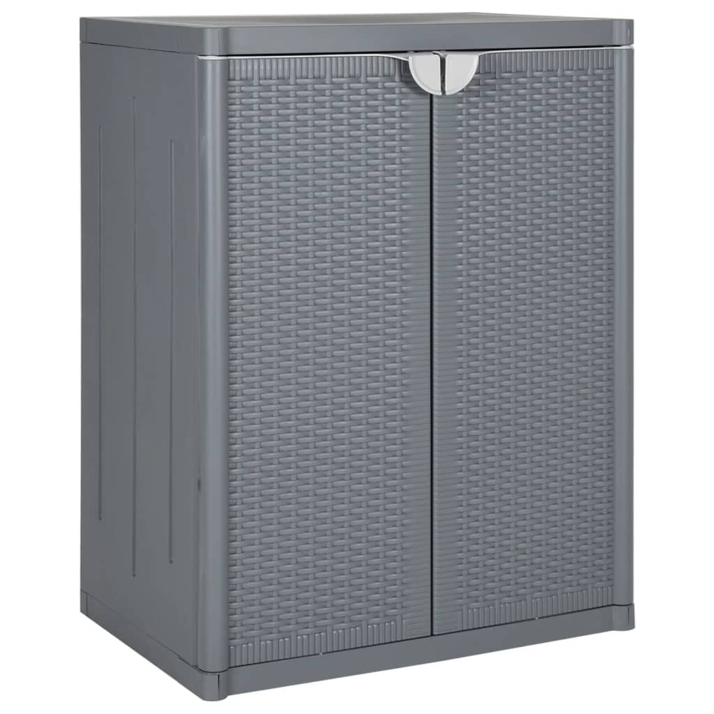 Gartenschrank Grau Rattan-Optik 65x45x88 cm