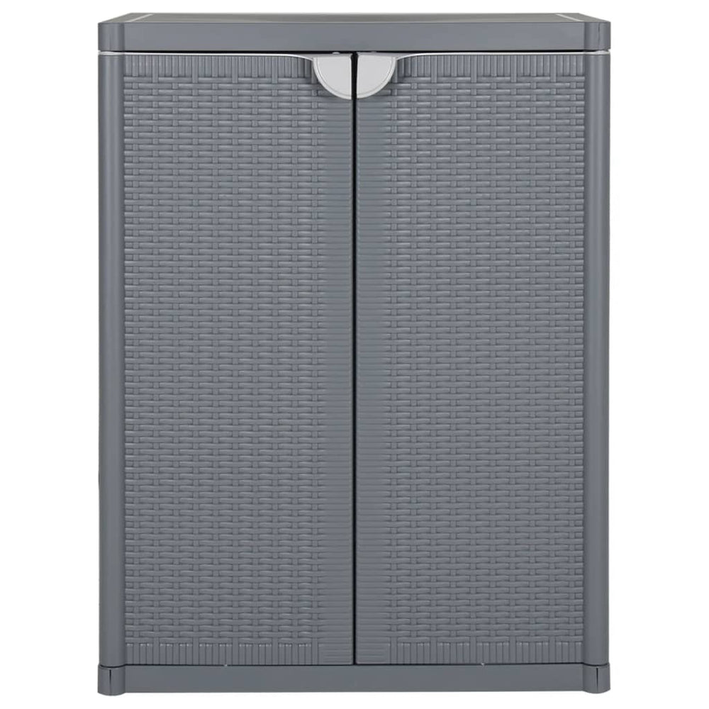 Gartenschrank Grau Rattan-Optik 65x45x88 cm