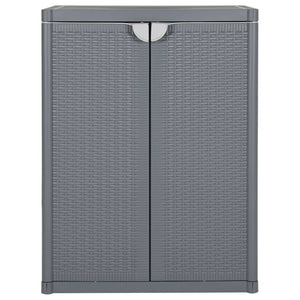Gartenschrank Grau Rattan-Optik 65x45x88 cm