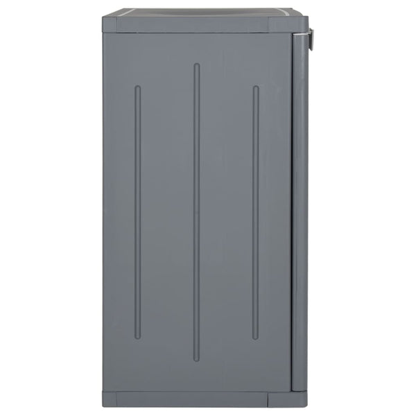 Gartenschrank Grau Rattan-Optik 65x45x88 cm
