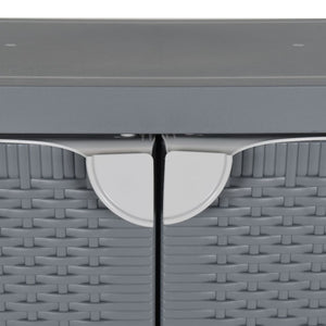 Gartenschrank Grau Rattan-Optik 65x45x88 cm