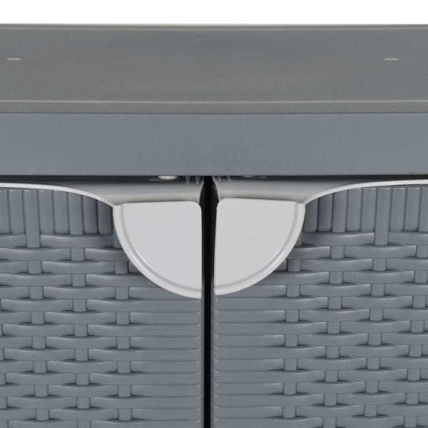 Gartenschrank Grau Rattan-Optik 65x45x88 cm