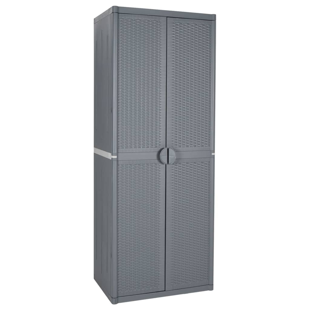 Grauer Gartenschrank 65x45x172cm