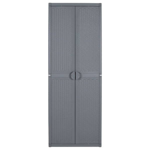 Grauer Gartenschrank 65x45x172cm