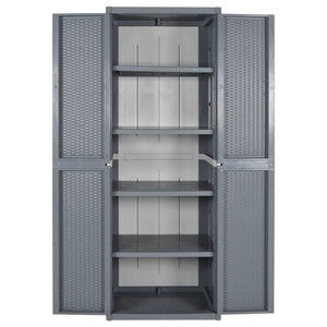 Grauer Gartenschrank 65x45x172cm