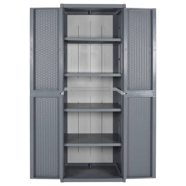 Grauer Gartenschrank 65x45x172cm