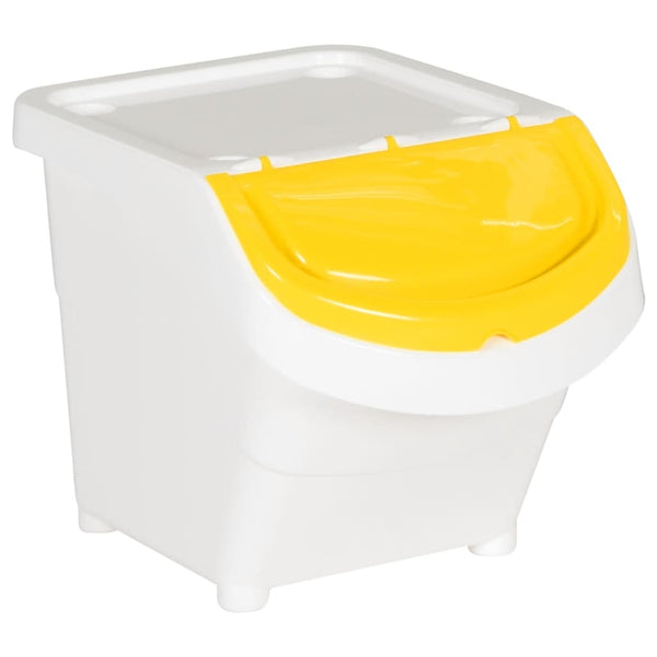 vidaXL Poubelles à couvercle 3 pcs Empilables Blanc PP 78 L