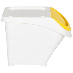 vidaXL Poubelles à couvercle 3 pcs Empilables Blanc PP 78 L