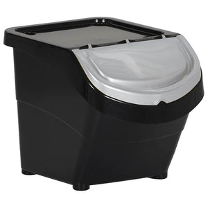 vidaXL Poubelles avec couvercles 3 pcs Empilables Noir PP 78 L