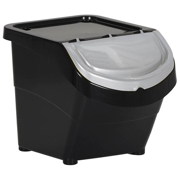 vidaXL Poubelles avec couvercles 3 pcs Empilables Noir PP 78 L