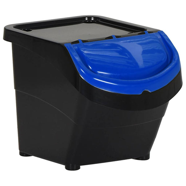 vidaXL Poubelles avec couvercles 3 pcs Empilables Noir PP 78 L
