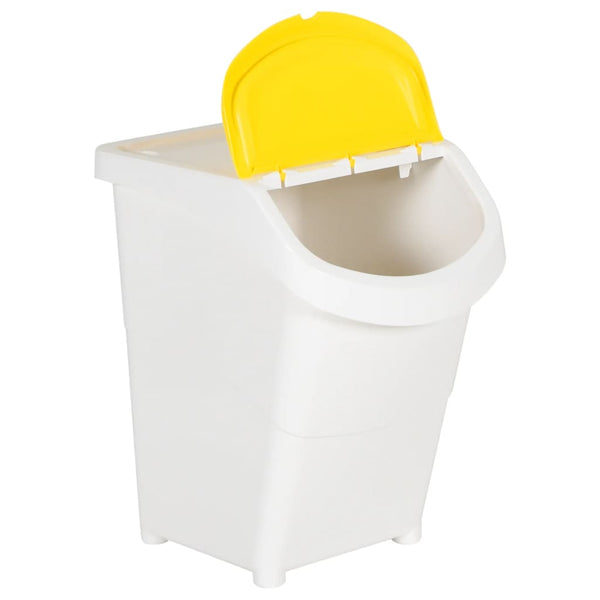 vidaXL Poubelles à couvercles 3 pcs Empilables Blanc PP 120 L