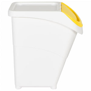 vidaXL Poubelles à couvercles 3 pcs Empilables Blanc PP 120 L