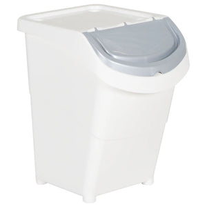 vidaXL Poubelles à couvercles 3 pcs Empilables Blanc PP 120 L