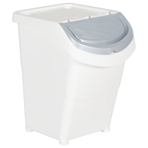 vidaXL Poubelles à couvercles 3 pcs Empilables Blanc PP 120 L