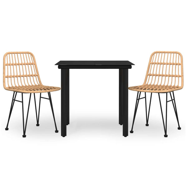 vidaXL Salon de jardin 3 pcs en résine tressée