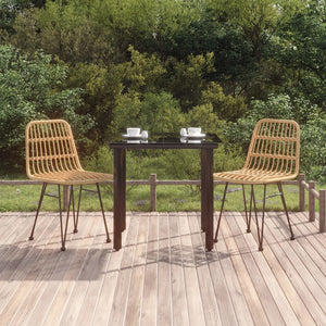 vidaXL Salon de jardin 3 pcs en résine tressée