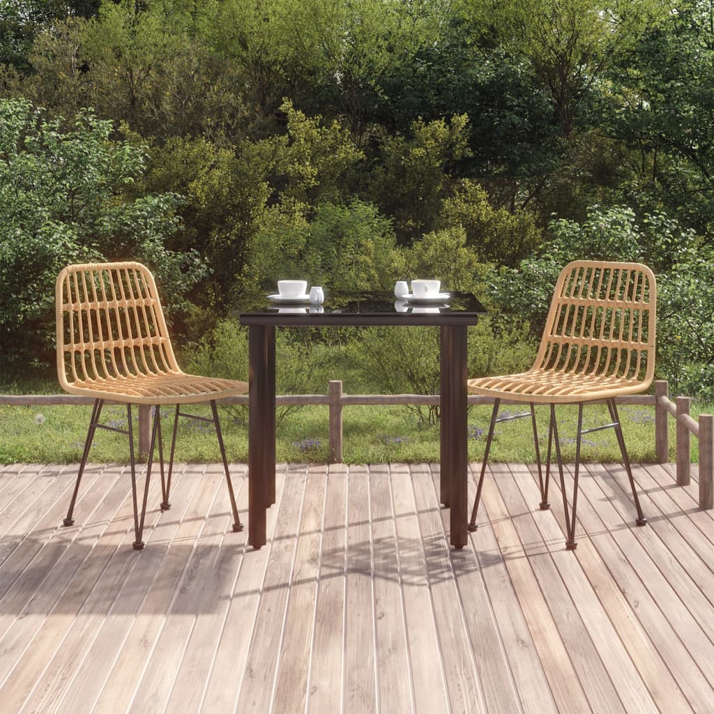 vidaXL Salon de jardin 3 pcs en résine tressée