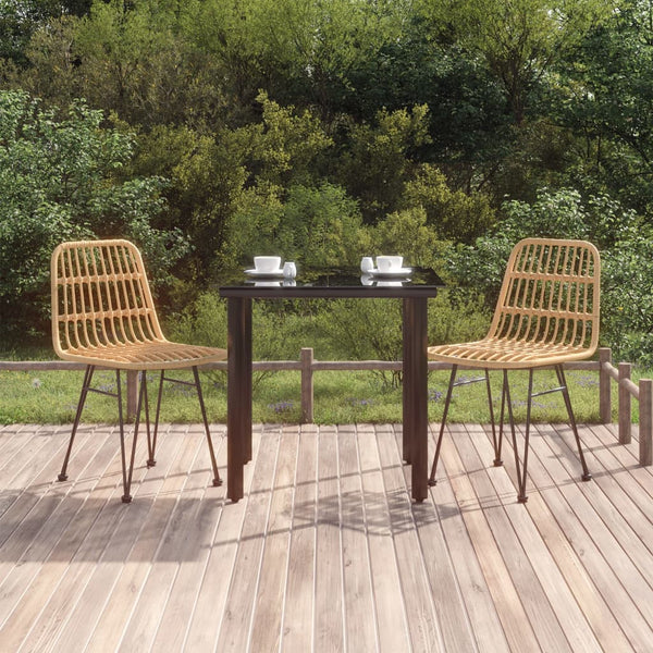 vidaXL Salon de jardin 3 pcs en résine tressée