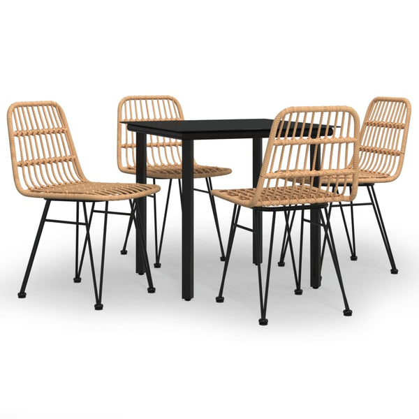 vidaXL Ensemble de salle à manger de jardin 5 pièces en résine tressée
