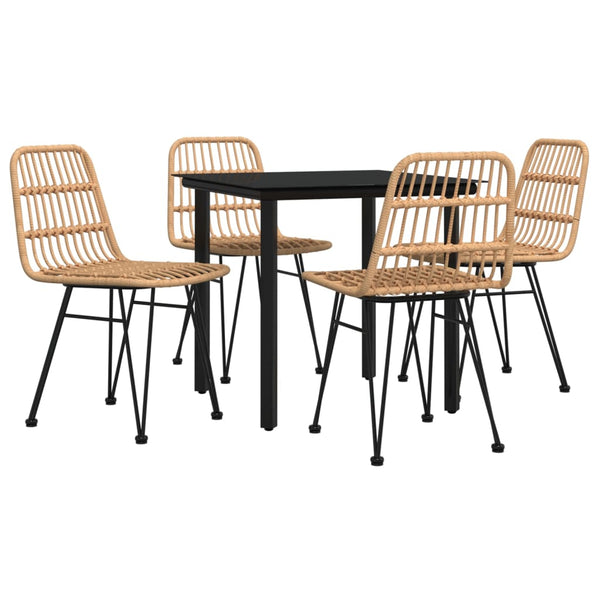 vidaXL Ensemble de salle à manger de jardin 5 pièces en résine tressée