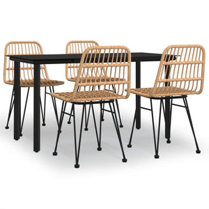 vidaXL Ensemble de salle à manger de jardin 5 pièces en résine tressée