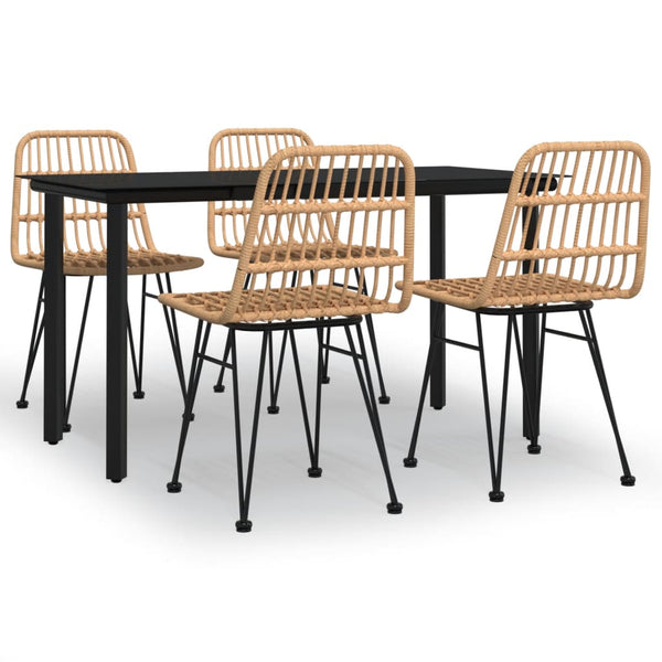 vidaXL Ensemble de salle à manger de jardin 5 pièces en résine tressée