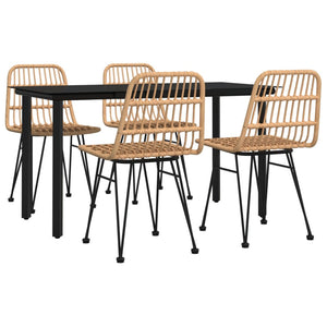 vidaXL Ensemble de salle à manger de jardin 5 pièces en résine tressée