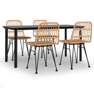 vidaXL Ensemble de salle à manger de jardin 5 pièces en résine tressée