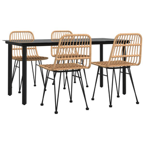 vidaXL Ensemble de salle à manger de jardin 5 pièces en résine tressée
