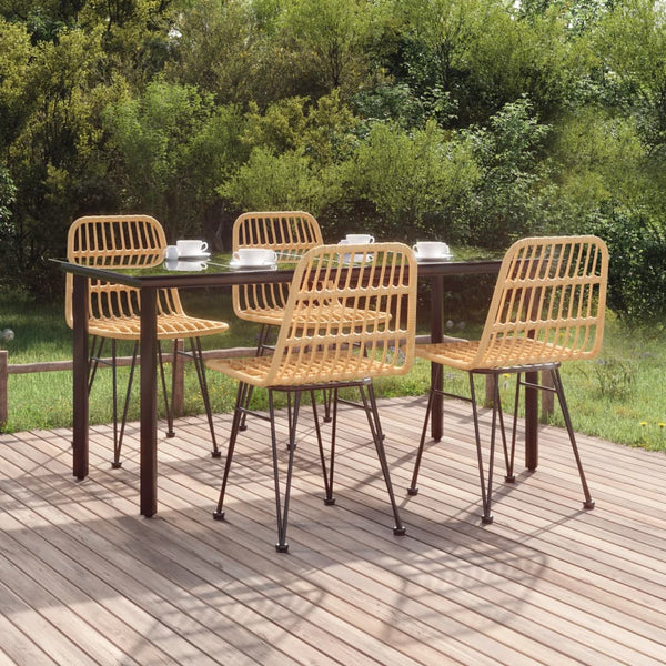 vidaXL Ensemble de salle à manger de jardin 5 pièces en résine tressée