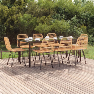 9-tlg. Garten-Essgruppe Poly Rattan